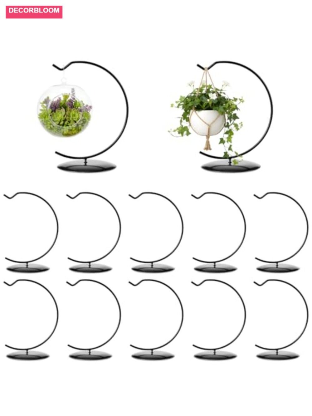 12 Pcs Iron Ornament Display Stand 6 Inch Hanging Holder Tabletop Decor Stands